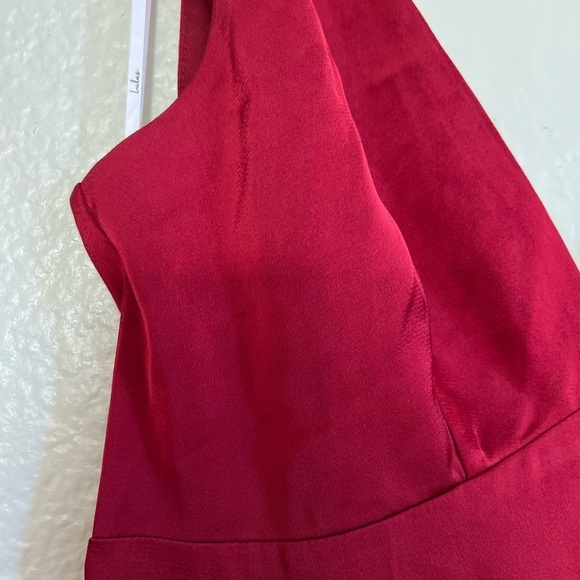 Extravagance Wine Red Satin Button-Back Maxi Dress NWOT Small - Picture 5 of 8